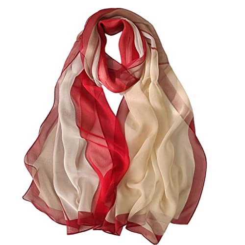 FAIRYGATE Schals & Tücher für Damen Seidenschal Damen Elegant Tücher Damen Schals für Damen Schal Stola Halstuch Tuch aus Chiffon für Frühling Sommer A5221 von FAIRYGATE