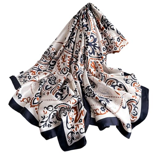 FAIRYGATE Seidenschal Damen Elegant XXL Seide Tuch Stola für Abendkleid und Holiday Kostüm Accessoires Lang Schal Frauen Warm Groß Seidentücher Damenschal 44050 von FAIRYGATE