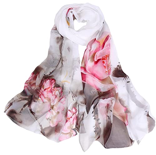 FAIRYGATE Seidenschal Damen Seidentuch Haare Bandana Chiffon Stola Schal Festliche Langschal für Abendkleid oder Brautkleid Schals Halstuch A4124 von FAIRYGATE