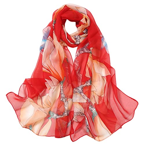 FAIRYGATE Seidenschal Damen Seidentuch Haare Bandana Seide Großes Damen Halstuch Sarong Tuch Damen Schal Tuch Schals und Tücher A4223 von FAIRYGATE