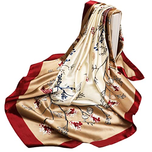 FAIRYGATE Seidentuch Haare Seidenschal Schal für Damen Seide Gefühl Quadratische Schals Halstuch Kopfbedeckung weichen quadratischen Schals Kopf Haar Bandanas DA2515 von FAIRYGATE