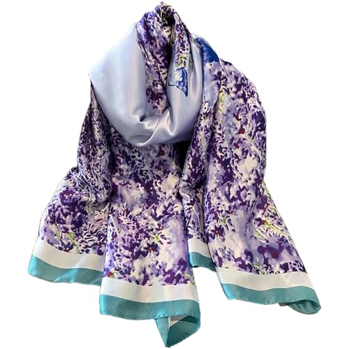 FAIRYGATE Seidentuch Damen Floraler Halsschal Seide Schal Leichte Damenschals Seidentuch Geeignet für den Alltag zum Verschenken Glatte Weiche Oberfläche Größe Schals 82030 von FAIRYGATE