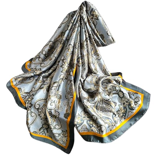 FAIRYGATE Seidentuch Damen Schal Festlich Multifunktionstuch Stola Farben Bunt Mehrfärbig Schals Tücher Halstuch für Ganzjährig XXL Tuch Damenschal 44070 von FAIRYGATE