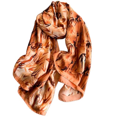 FAIRYGATE Seidentuch Damen Seiden Tuch mit Blatt Muster Hochwertiger Seidenschal Schal für Mädchen Halstuch Tücher Tuchschal Weicher Schlauchschal für Sommer Herbst und Winter 44056 von FAIRYGATE