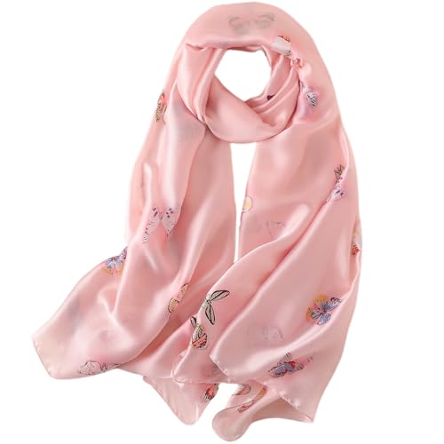 FAIRYGATE Seidentuch Damen Tuch Schal Seide Tücher Kunst Motiv Halstuch Seidenschal 180 x 90 cm Leicht Stola Frauen Festlich Schals für Abendkleid 43030 von FAIRYGATE
