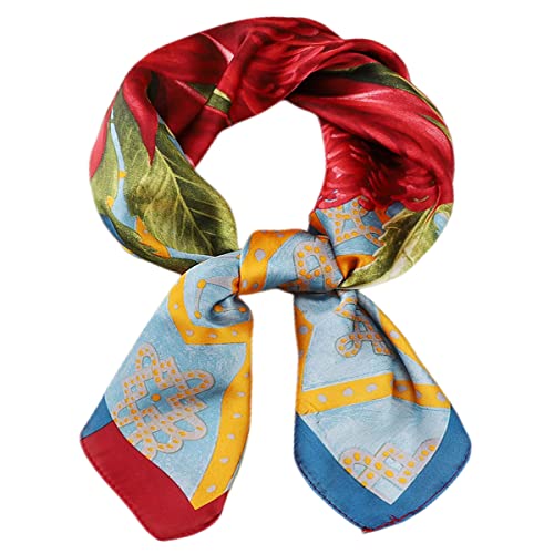 FAIRYGATE Seidentuch Haare Damen Halstücher Schal Tuch Kopftuch Quadrat Halstuch Schal Damen-Schal Tücher 29009 von FAIRYGATE