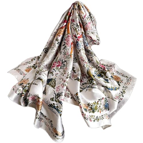 FAIRYGATE Seidentücher Damen Seideschal Leicht Tücher Halstücher Seidentuch Schals Halstuch Seiden Tuch Scarf Bandana Stola Taschentuch Kopftücher 42039 von FAIRYGATE