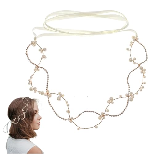 FAIRYGATE Stirnband Blumenkranz Haarschmuck für Frauen Hochzeit Party Damen Haarband Mädchen Braut Tiara mit Band 4922 von FAIRYGATE
