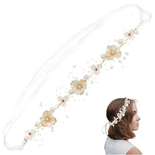 FAIRYGATE Stirnband Damen Haarschmuck Haarreif Haarbänder Perlen Haarband Hochzeit Braut Tiara Gold Edelschmuck Schmuck Accessoires 4909 von FAIRYGATE