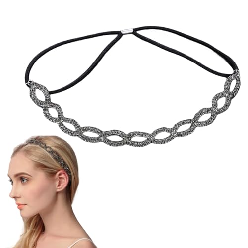 FAIRYGATE Stirnband Schwarz Modische Kopfschmuck Haarband für Braut Strand Landschaft Festivals Hochzeit Haarschmuck 4619 von FAIRYGATE