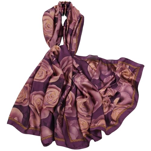 FAIRYGATE Stola für Abendkleid Kunst Langer Seide Tücher Schal Bunte Seidenschal 180 * 90cm Seidentuch Haare Halstücher für Damen Satin Tuch Schals Festlich 82029 von FAIRYGATE