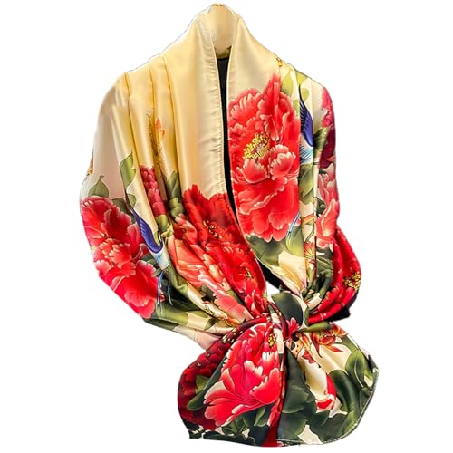 FAIRYGATE Stola für Abendkleid Schal Tuch Damen Frühling Klassisch Seidenschal Leicht Dünn Schals Sommerschal in XL Größe Seidentuch 180x90 cm Seide Tücher 87034 von FAIRYGATE