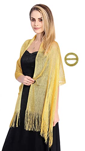 FAIRYGATE Stola für Damen Schal Festlich Weich mit Fransen Elegante Hochzeitsschals für Frauen Abendkleid Schals Tuch mit Quasten A0516 von FAIRYGATE