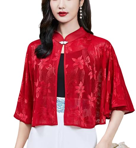 FAIRYGATE Strick Ponchos & Capes für Damen Brautzusatz Hochzeit Braut Schal Brautschal Brautjacke Cape Bolero Damen Festlich B6914 von FAIRYGATE