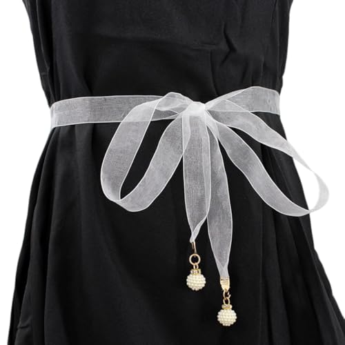 FAIRYGATE Taillengürtel Damen Gürtel Ohne Schnalle Breiter Gürtel Damen Chiffon Taillengürtel Stola Schal Festliche Lang für Abendkleid DA1212 von FAIRYGATE