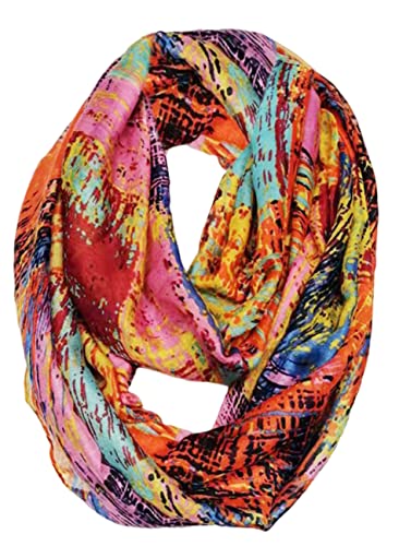 FAIRYGATE Tuch Damen Elegant Damen Loop Schal Muster und Color Blocking Farbflächen Schlauchschal Tuch DA0318 von FAIRYGATE