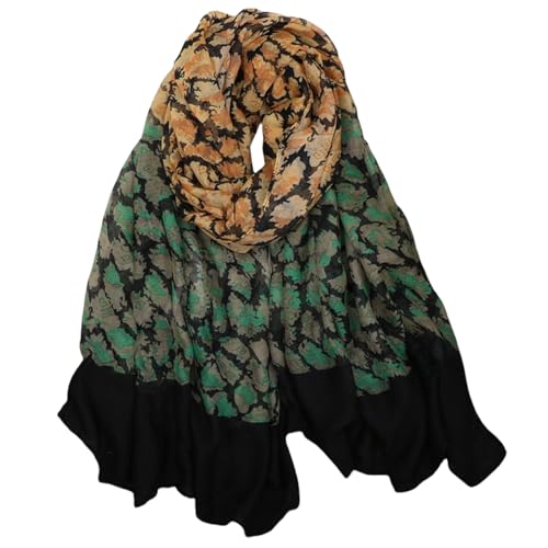 FAIRYGATE Tuch Grün Gemustert Schal Mädchen - 180x90cm Stola Vintage für Büroarbeit oder Lässigen 33250 von FAIRYGATE