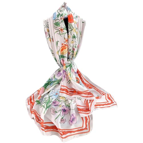 FAIRYGATE Tücher Damen Seidenschal Halstuch Leichte Schals Frauen Schal Geeignet für Den Alltag zum Verschenken Glatte Weiche Tuch Oberfläche Größe 180 x 90 cm Seidentuch 42034 von FAIRYGATE