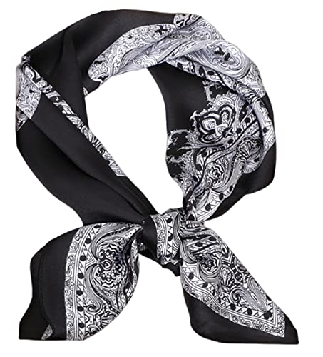 FAIRYGATE große Seidentücher Damen Elegantes Halstuch Quadrat Schal Frauen Kopftuch Karo Schal Business Scarf Taschentücher Bandana DA2206 von FAIRYGATE