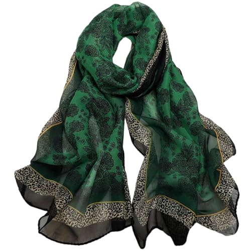 Tuch Grün Gemustert Damen Tücher - Weiches Leichter Halstuch für Frauen Mädchen 150 * 50cm A4925 von FAIRYGATE