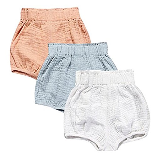 Kids Tales 3 Pack of Kids Tales Kleinkind Baby Mädchen Jungen Cotton Linen Sommer Blend Cute Bloomer Shorts 90 von FAIRYRAIN