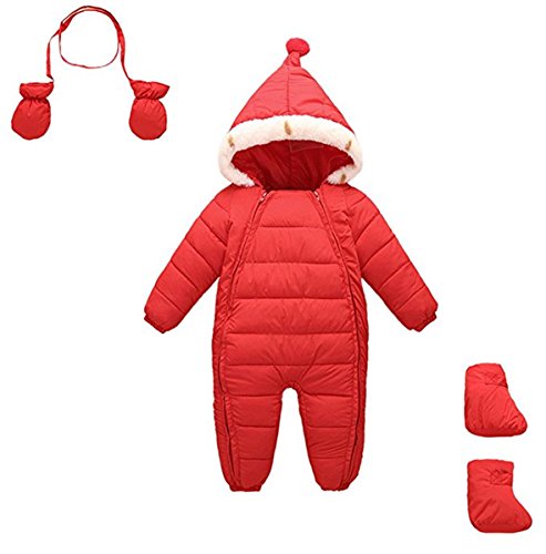 3 Piece Kinder Junge Mädchen Herbst Winter Daunenanzug Daunenmantel Schneeanzug Spielanzug Overall 24-30 Monate von FAIRYRAIN