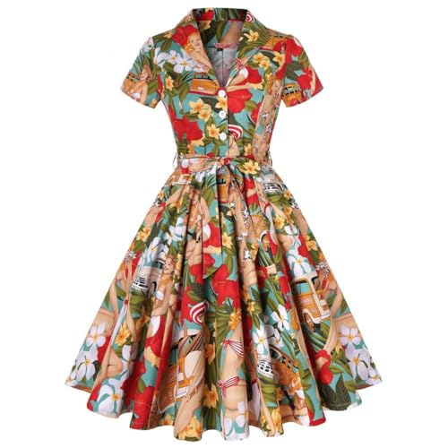 Damen elegant 1940er Vintage Swing Kleid Rockabilly Kleider Cocktailkleid Retro Kurzarm Peter Pan Kragen Sommer Kleider XXL Damen elegant 1940er Vintage Swing Kleid Rockabilly Kleider Cocktailkleid Retro Kurzarm Peter Pan Kragen Sommer Kleider XXL von FAIRYRAIN