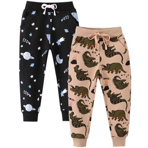 FAIRYRAIN 2er Pack Kinder Junge Sweathose Kids Karikatur Drucken Sporthose Jogger Pants Hose Babyhose Jogginghose von FAIRYRAIN