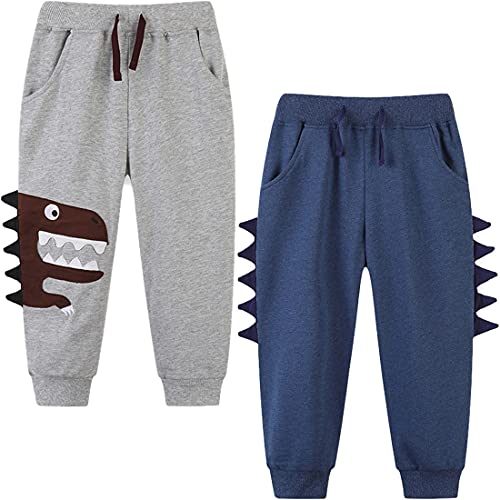 FAIRYRAIN 2er Pack Kinder Junge Mädchen Sweathose Kids Karikatur Drucken Sporthose Jogger Pants Hose Babyhose Jogginghose 6T von FAIRYRAIN