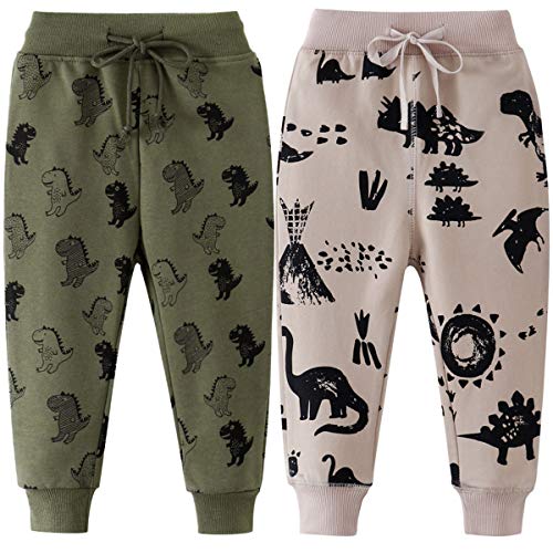 FAIRYRAIN 2er Pack Kinder Junge Sweathose Kids Karikatur Drucken Sporthose Jogger Pants Hose Babyhose Jogginghose 6T von FAIRYRAIN