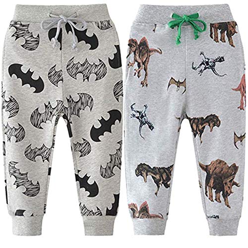 FAIRYRAIN 2er Pack Kinder Junge Sweathose Kids Karikatur Drucken Sporthose Jogger Pants Hose Babyhose Jogginghose 3T von FAIRYRAIN