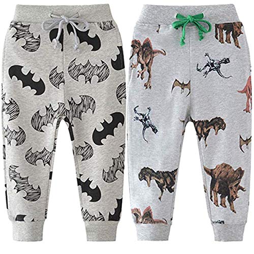 FAIRYRAIN 2er Pack Kinder Junge Sweathose Kids Karikatur Drucken Sporthose Jogger Pants Hose Babyhose Jogginghose 5T von FAIRYRAIN