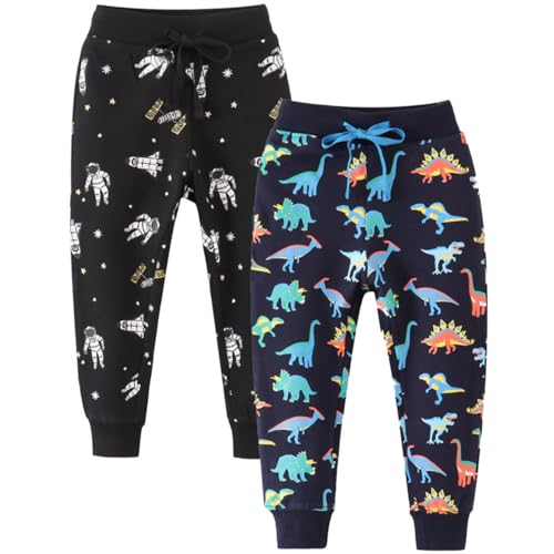 FAIRYRAIN 2er Pack Kinder Junge Sweathose Kids Karikatur Drucken Sporthose Jogger Pants Hose Babyhose Jogginghose von FAIRYRAIN