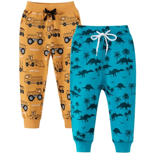 FAIRYRAIN 2er Pack Kinder Junge Sweathose Kids Karikatur Drucken Sporthose Jogger Pants Hose Babyhose Jogginghose von FAIRYRAIN