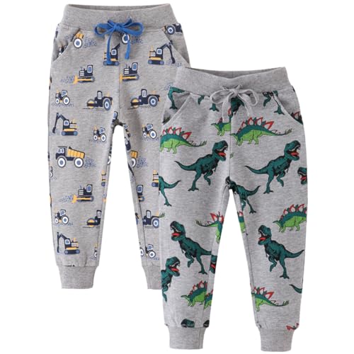 FAIRYRAIN 2er Pack Kinder Junge Sweathose Kids Karikatur Drucken Sporthose Jogger Pants Hose Babyhose Jogginghose von FAIRYRAIN