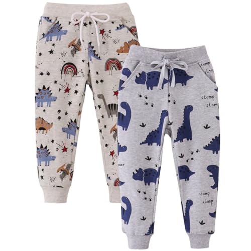 FAIRYRAIN 2er Pack Kinder Junge Sweathose Kids Karikatur Drucken Sporthose Jogger Pants Hose Babyhose Jogginghose von FAIRYRAIN