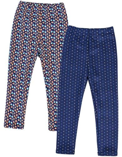FAIRYRAIN 2er-Pack Kinder Mädchen Baumwolle Winter Dicke Warme Lange Hosen Thermoleggings Winterleggins Druck Fleece Gefüttert Leggings von FAIRYRAIN