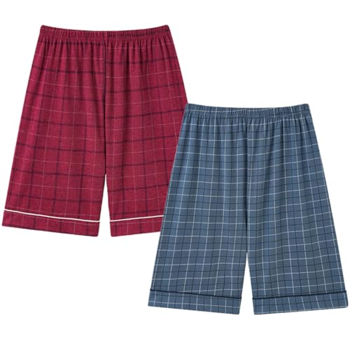 FAIRYRAIN 2er Pack Pyjamahose Herren Schlafanzughose Schlafhose Schlafshorts Baumwolle Kariert Kurze/Lang Hosen Sommerhose Loungehose FAIRYRAIN 2er Pack Pyjamahose Herren Schlafanzughose Schlafhose Schlafshorts Baumwolle Kariert Kurze/Lang Hosen Sommerhose Loungehose von FAIRYRAIN
