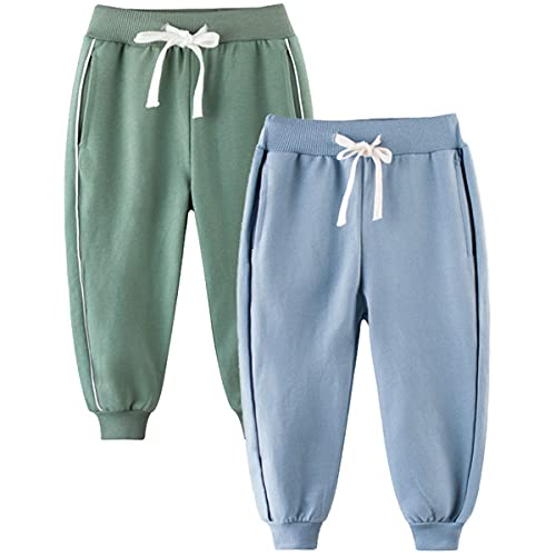 FAIRYRAIN 2er-Pack Unisex Kinder Jungen Mädchen Hose Jogginghose Sweathose Karikatur Drucken Elastische Freizeithose 150 von FAIRYRAIN