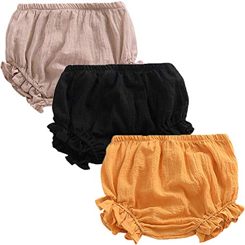 FAIRYRAIN 3 Pack of Baby Kinder Mädchen Jungen Baumwolle Unterwäsche Unterhosen Rüsche Hose Bloomer Shorts Baby Höschen Windelhöschen Kleinkinder Pumphose 2-3 Jahre von FAIRYRAIN