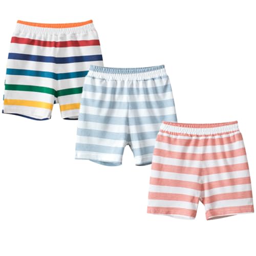 FAIRYRAIN 3er-Pack Kinder Mädchen Sommer Shorts Hotpants Kurze Hosen Elastische Taille Thin Slim Sommerhose Kurze Hose von FAIRYRAIN
