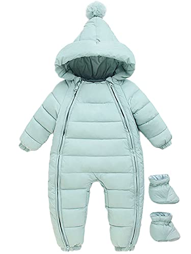 FAIRYRAIN Baby Kinder Junge Mädchen Daunenanzug Daunenmantel Herbst Winter Jumpsuit Schneeanzug Spielanzug Overall Bär Strampler (6-12 Monate, Color#G) von FAIRYRAIN