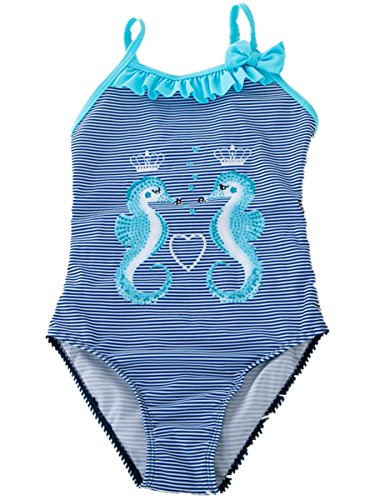 FAIRYRAIN Baby Kinder Mädchen EIN Stück Ärmellos Seepferdchen SchulterBowknot Badeanzüge Schwimmanzug 4-5 Years von FAIRYRAIN