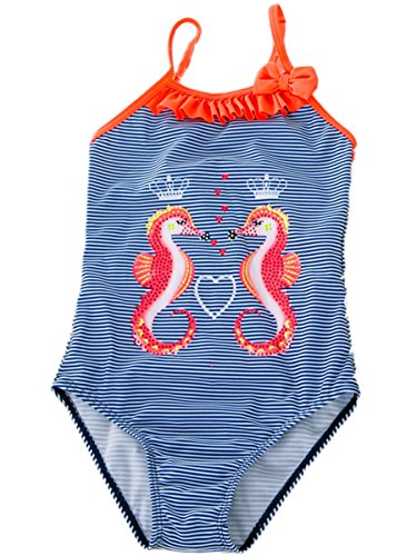 FAIRYRAIN Baby Kinder Mädchen EIN Stück Ärmellos Seepferdchen SchulterBowknot Badeanzüge Schwimmanzug 4-5 Years von FAIRYRAIN