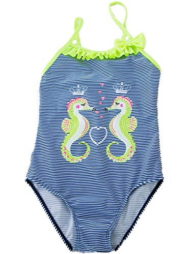 FAIRYRAIN Baby Kinder Mädchen EIN Stück Ärmellos Seepferdchen SchulterBowknot Badeanzüge Schwimmanzug 5-6 Years von FAIRYRAIN