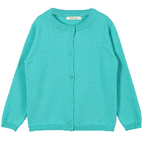 FAIRYRAIN Baby Kinder Mädchen Langarm mit Rundhalsausschnitt Basic Baumwoll Strickpullover Strickjacke Cardigan Pullover Sweater von FAIRYRAIN