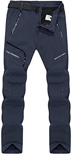 FAIRYRAIN Damen Atmungsaktiv Winddicht Winter Warm Softshellhose Outdoorhose Winterhose Wanderhose Trekkinghose Funktionshose, Blau, EU M (Tag XL) von FAIRYRAIN
