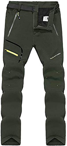 FAIRYRAIN Damen Atmungsaktiv Winddicht Winter Warm Softshellhose Outdoorhose Winterhose Wanderhose Trekkinghose Funktionshose Skihose L von FAIRYRAIN