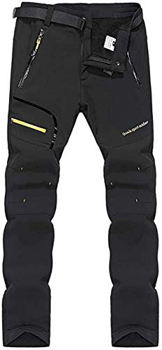 FAIRYRAIN Damen Atmungsaktiv Winddicht Winter Warm Softshellhose Outdoorhose Winterhose Wanderhose Trekkinghose Funktionshose Skihose XXL von FAIRYRAIN
