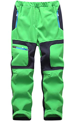 FAIRYRAIN Kinder Jungen Mädchen Winter Warm Softshellhose Regenhose Gefütterte Outdoorhose Wasserabweisend Winddicht Skihose Wanderhose Sporthose 3XL von FAIRYRAIN